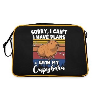 Capybara - Retro Tasche - Schwarz/Gold - Hinten