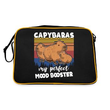Capybara - Retro Tasche - Schwarz/Gold - Hinten