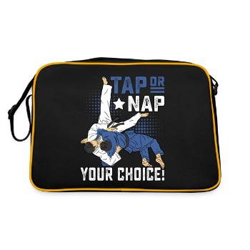 Tap or Nap your Choice Brazilia Jiu-Jitsu - Retro Tasche - Schwarz/Gold - Hinten