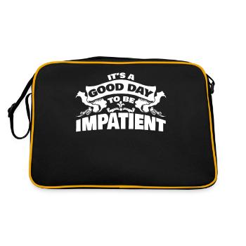 Impatience Patience Blague Impatient - Sac Retro - noir/or - Dos
