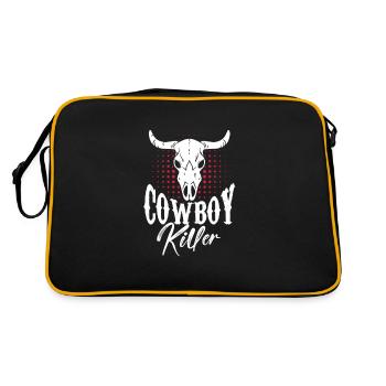 Cowboy Cowboystiefel Western Geschenk - Retro Tasche - Schwarz/Gold - Hinten