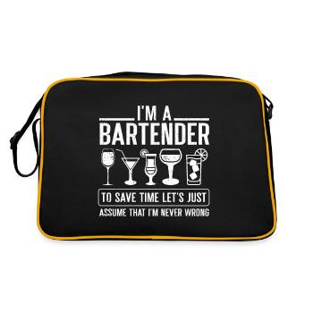Barman Cadeau Emploi Serveur Barman - Sac Retro - noir/or - Dos