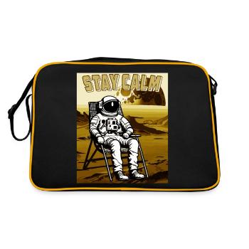 ASTRONAUT STAY CALM - Retro Bag - black/gold - Back