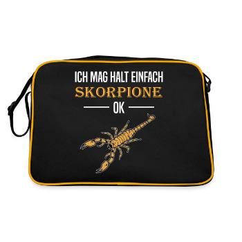 Einfache Skorpion Liebe Klartext Geschenk - Retro Tasche - Schwarz/Gold - Hinten