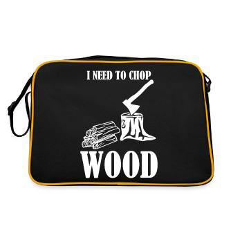 Fire Wood Oven Fireplace Firewood - Retro Bag - black/gold - Back