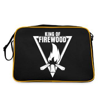 Firewood Joke Fireplace Fire Wood Oven - Retro Bag - black/gold - Back