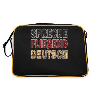 SPEAK FLUENT GERMAN - Retro Bag - black/gold - Back