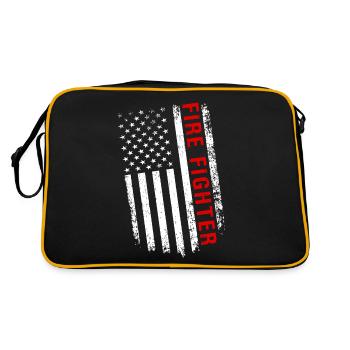 Drapeau américain des pompiers forestiers des États-Unis - Sac Retro - noir/or - Dos