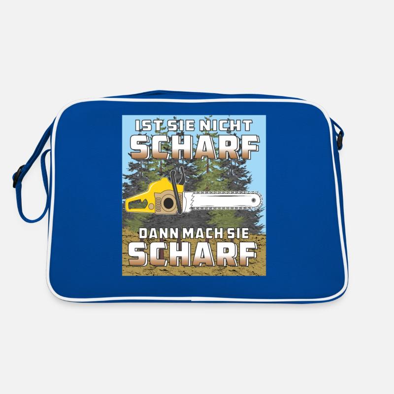 WALD MOTORSÄGE DANN MACH SIE SCHARF Retro Tasche