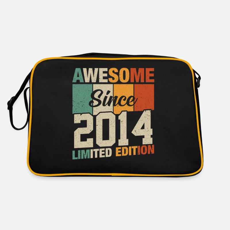 Legendäres 2014 Geboren - Retro Tasche - Schwarz/Gold
