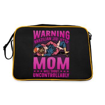 Warning Brazilian Jiu Jitsu Mom wants shout - Retro Bag - black/gold - Back
