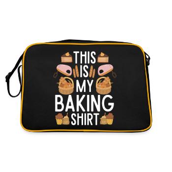 Bäcker Geschenk Backen für Bäcker - Retro Tasche - Schwarz/Gold - Hinten