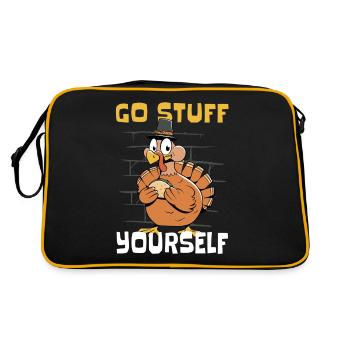 Go Stuff Yourself - Kids Funny For Thanksgiving - Retro Bag - black/gold - Back