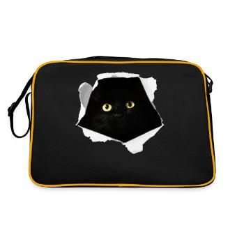 Cadeau d’aventure en carton chat noir - Sac Retro - noir/or - Dos