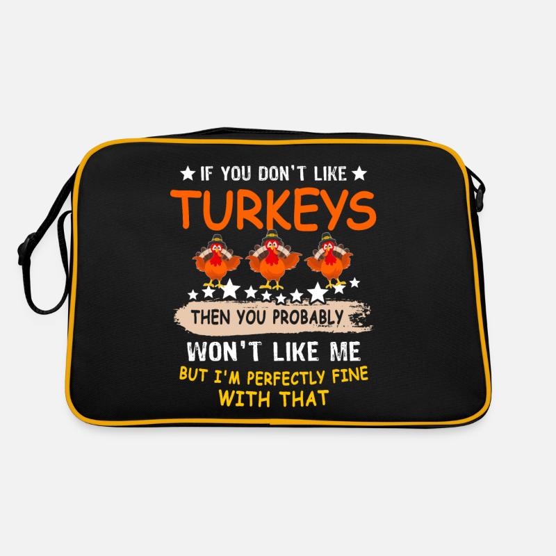 Truthahn Erntedankfest Retro Tasche