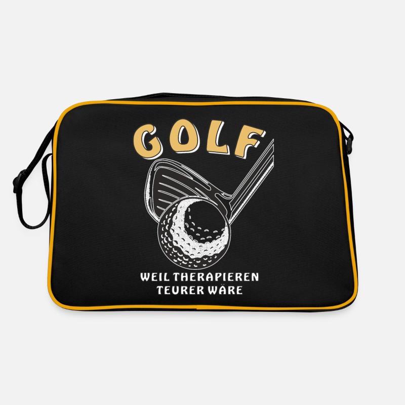 LE GOLF PARCE QUE LA THÉRAPIE COÛTERAIT PLUS CHER - Sac Retro - noir/or