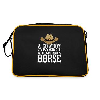 Cowboy Cowboystiefel Western Geschenk - Retro Tasche - Schwarz/Gold - Hinten