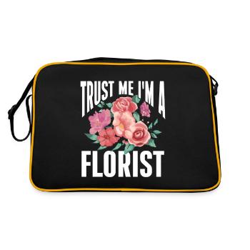 Florist Gift, Floral Designer Saying, Florist - Retro Bag - black/gold - Back