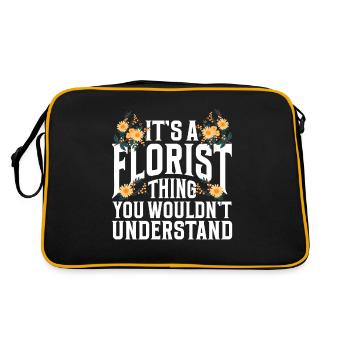 Florist Gift, Floral Designer Saying, Florist - Retro Bag - black/gold - Back