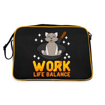 Wok Cat Cooking - Retro Tasche - Schwarz/Gold - Hinten