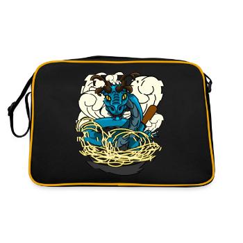 Wok Pan Dragon - Retro Tasche - Schwarz/Gold - Hinten