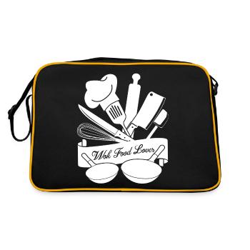 Wok Food - Retro Tasche - Schwarz/Gold - Hinten