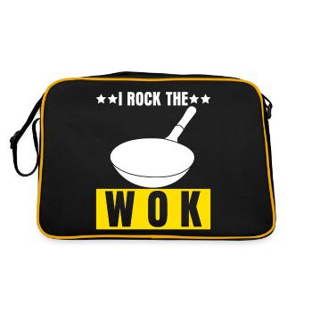 Asian Food Wok - Retro Tasche - Schwarz/Gold - Hinten