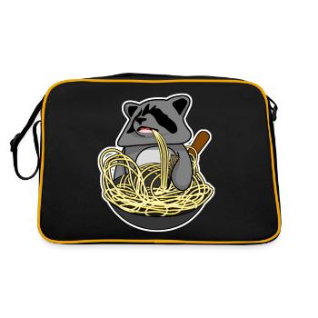 Wok Pan Raccoon - Retro Tasche - Schwarz/Gold - Hinten