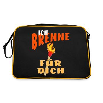 STREICHHOLZ ICH BRENNE FÜR DICH - Retro Tasche - Schwarz/Gold - Hinten
