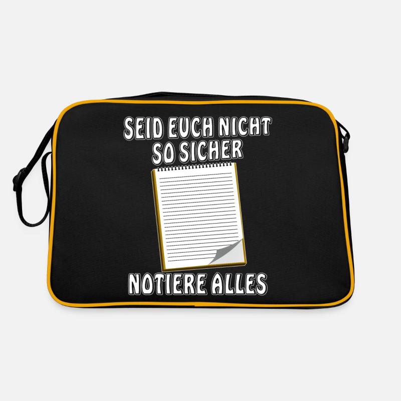 NOTIZBLOCK NOTIERE ALLES Retro Tasche