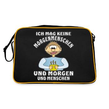 MENSCH COMIC MAG KEINE MORGENMENSCHEN - Retro Tasche - Schwarz/Gold - Hinten