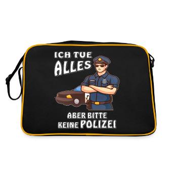 POLIZEI ICH TUE ALLES KEINE POLIZEI - Retro Tasche - Schwarz/Gold - Hinten