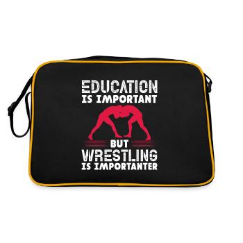 Wrestling Wrestler Fight Wrestling Ringer Gift - Retro Bag - black/gold - Back