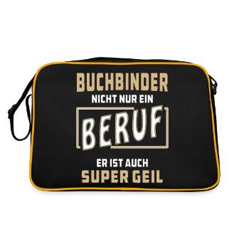 BUCHBINDER NICHT NUR EIN BERUF - Retro Tasche - Schwarz/Gold - Hinten