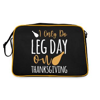 Happy Leg Day - Drôle de dinde de Thanksgiving - Sac Retro - noir/or - Dos