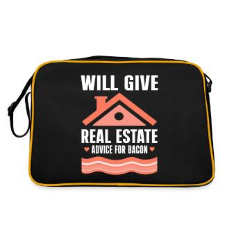 Makler Geschenk Für Immobilienmakler - Retro Tasche - Schwarz/Gold - Hinten