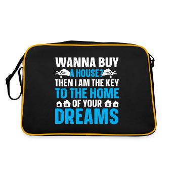 Makler Geschenk Für Immobilienmakler - Retro Tasche - Schwarz/Gold - Hinten
