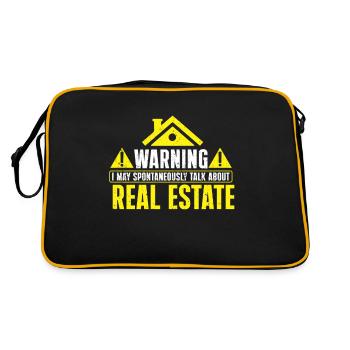 Makler Geschenk Für Immobilienmakler - Retro Tasche - Schwarz/Gold - Hinten