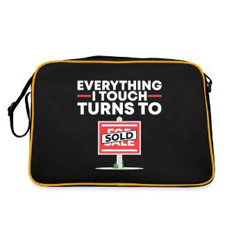 Makler Geschenk Für Immobilienmakler - Retro Tasche - Schwarz/Gold - Hinten
