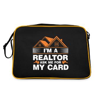 Makler Geschenk Für Immobilienmakler - Retro Tasche - Schwarz/Gold - Hinten