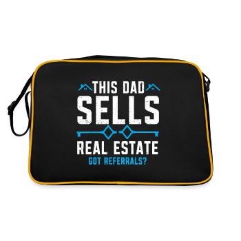 Makler Geschenk Für Immobilienmakler - Retro Tasche - Schwarz/Gold - Hinten