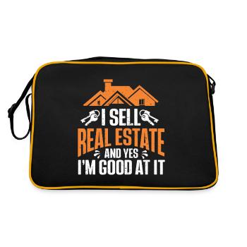 Makler Geschenk Für Immobilienmakler - Retro Tasche - Schwarz/Gold - Hinten