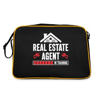 Makler Geschenk Für Immobilienmakler - Retro Tasche - Schwarz/Gold - Hinten