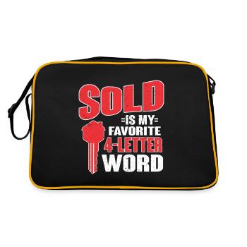 Makler Geschenk Für Immobilienmakler - Retro Tasche - Schwarz/Gold - Hinten