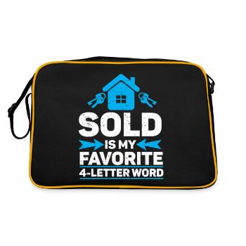 Makler Geschenk Für Immobilienmakler - Retro Tasche - Schwarz/Gold - Hinten