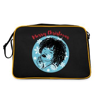 Flocons de neige Afrolook de Noël impertinent - Sac Retro - noir/or - Dos