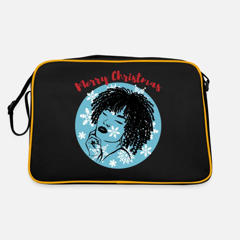 Sassy Christmas Afrolook Snowflakes Retro Bag