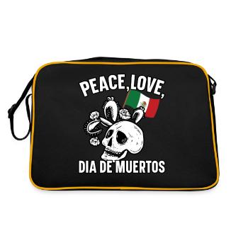 Paix Amour Dia De Muertos Dia De Muertos - Sac Retro - noir/or - Dos