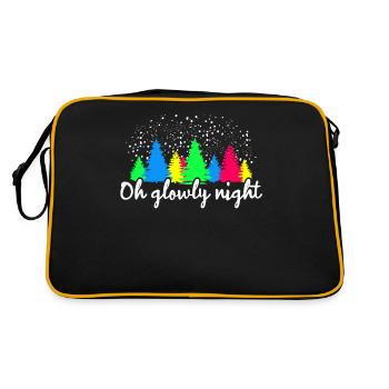 Colorful Fir Forest Glowly Night Art - Retro Bag - black/gold - Back