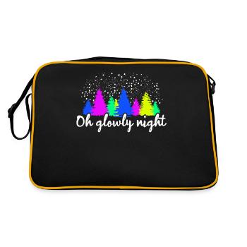 Colorful Fir Forest Glowly Night Art - Retro Bag - black/gold - Back